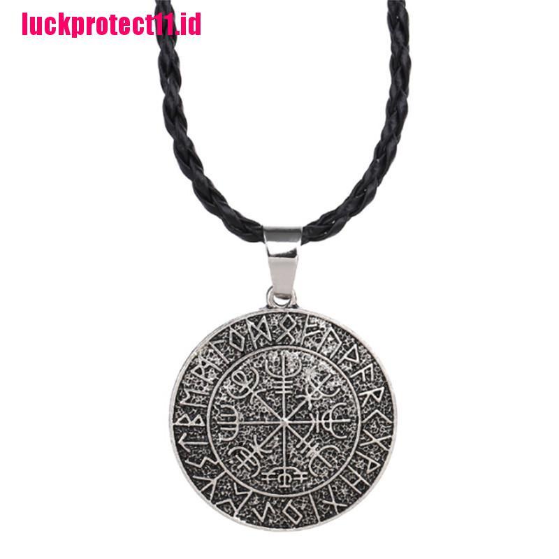 (LUCK) Kalung Rantai Dengan Liontin Kompas Odin 'Symbal Untuk Wanita