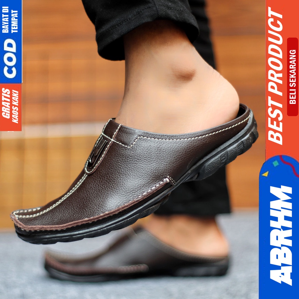 Sepatu Sandal Casual Sneakers Kulit Asli Bustong Tutong Pria CLAHS ABHRM