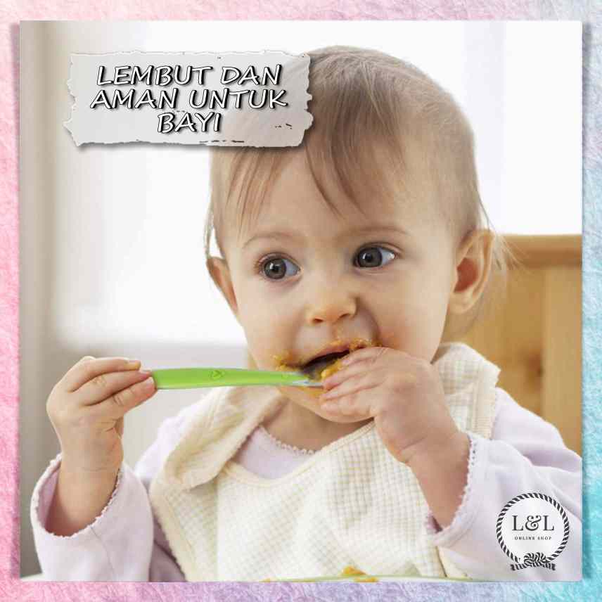 Sendok Makan Bayi Silicone Sendok Silikon Bayi Sendok Silicon Bayi Peralatan Makan Bayi Perlengkapan Mpasi Bayi Baby Silicone Spoon Food Grade BPA Free