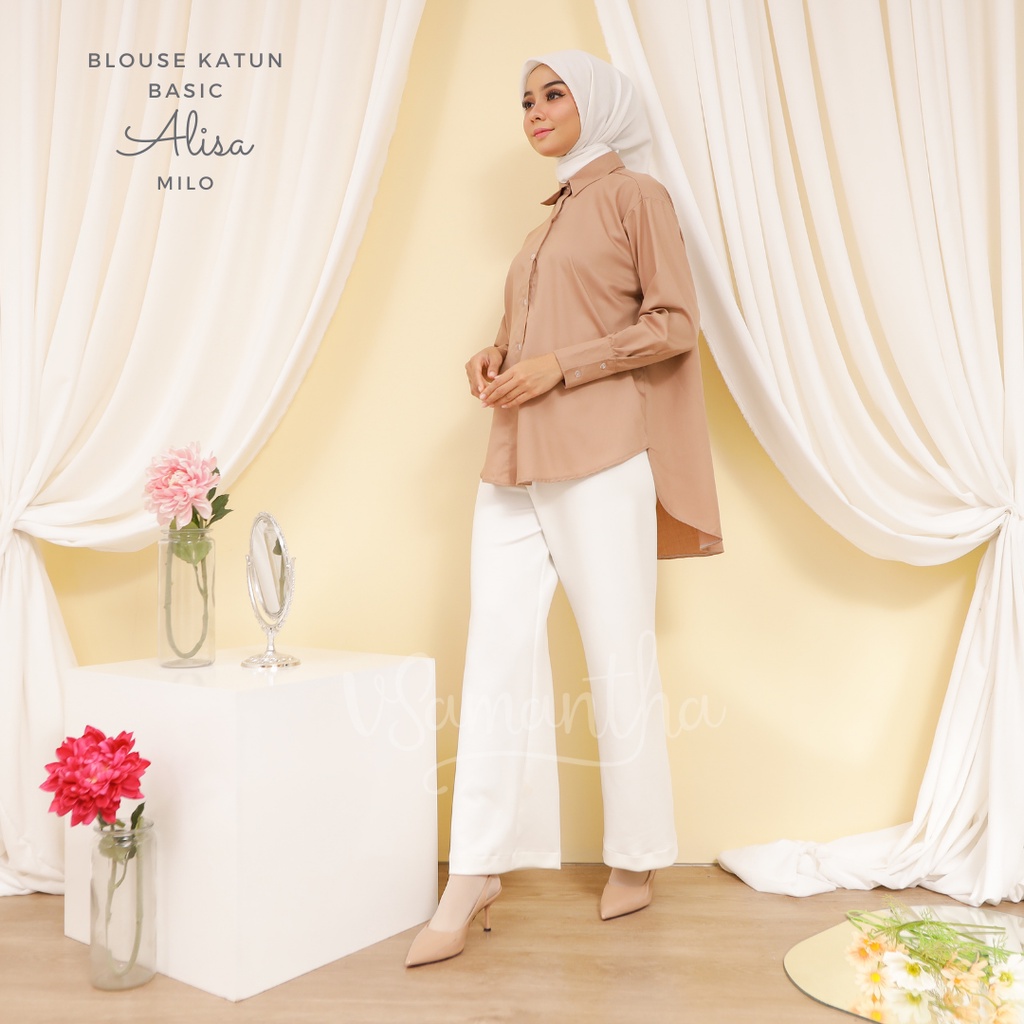 Kemeja Polos / Blouse Basic Alisa