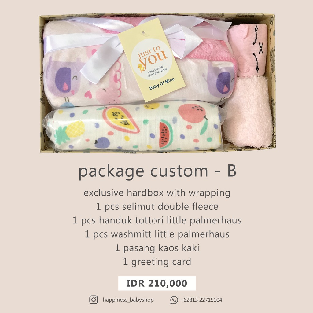 Hampers Bayi / Baby / Kado Lahiran / Kado Bayi / Paket Newborn happiness babyshop (0-12 bulan)-Hampers Custom B