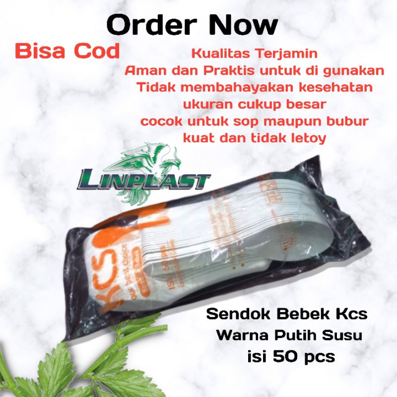 Sendok Bebek Bening Hitam Putih Susu Kcs isi 50 pcs