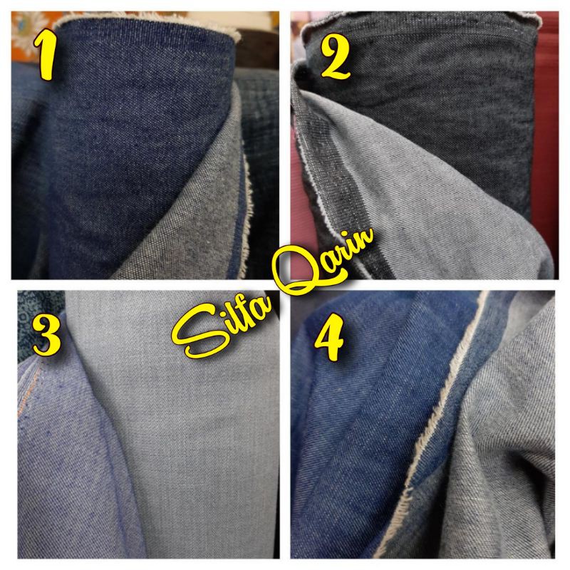 Kain bahan Jeans/Denim (8 oz) _ Bahan Kain Jeans Denim (Harga Per 0.5 Meter)