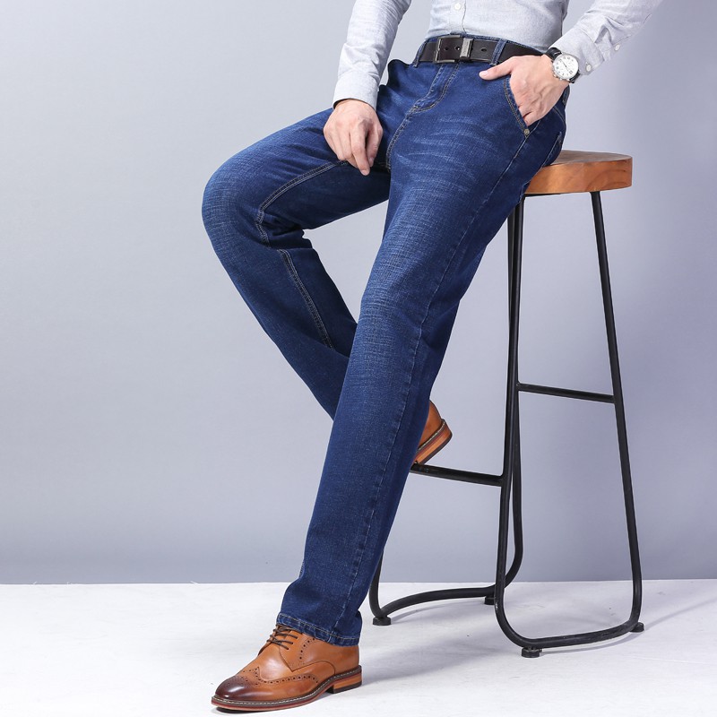 Premium Celana Jeans panjang pria straight/standar Hitam dan biru Celana kasual jeans kode 021