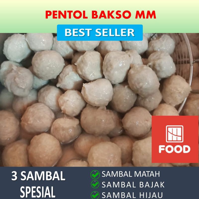 Jual Pentol Bakso Mm Baso Sapi Premium Frozen Homemade Vacum 30 Pcs