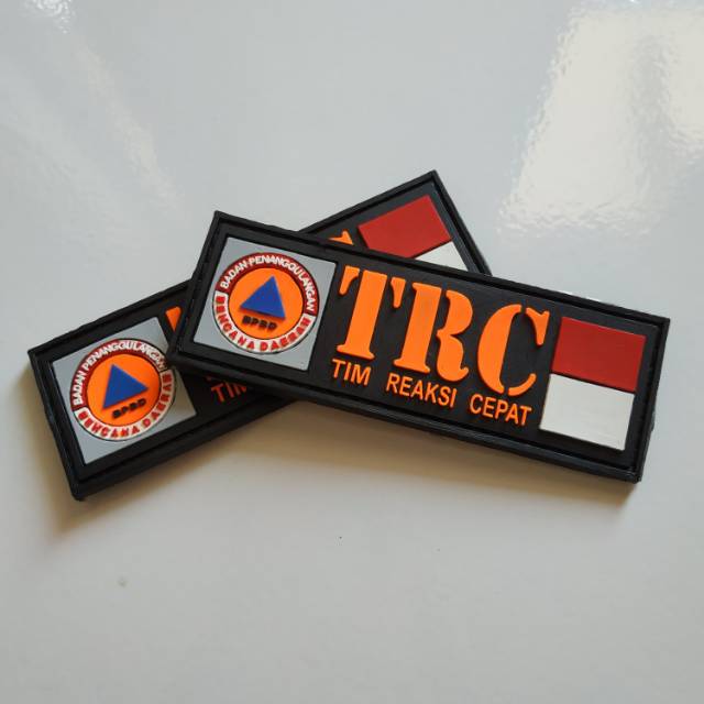 Patch rubber TRC ( TIM REAKSI CEPAT )/BPBD/BNPB/TIMSAR/BASARNAS/tempelan karet emblem velcro