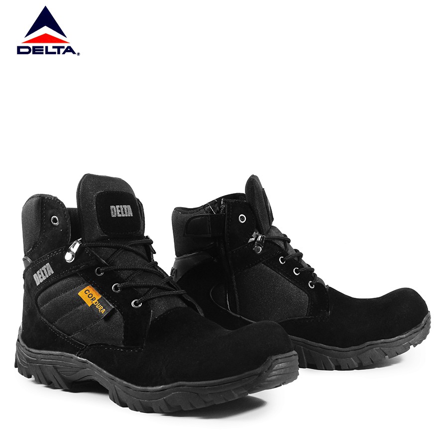 sepatu pria boots safety tracking delta cordura tactical tinggi 6 inci hitam original handmade