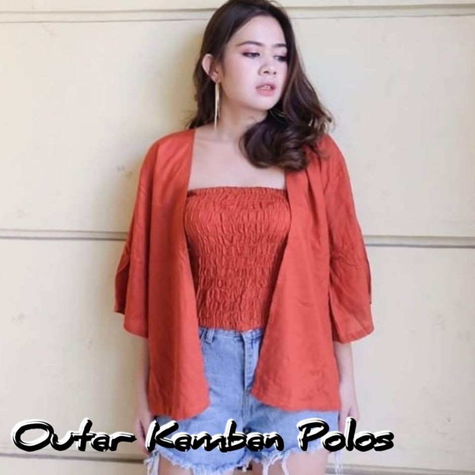 SET CARDIGAN + KEMBEN POLOS(GESER VARIASI WARNA )