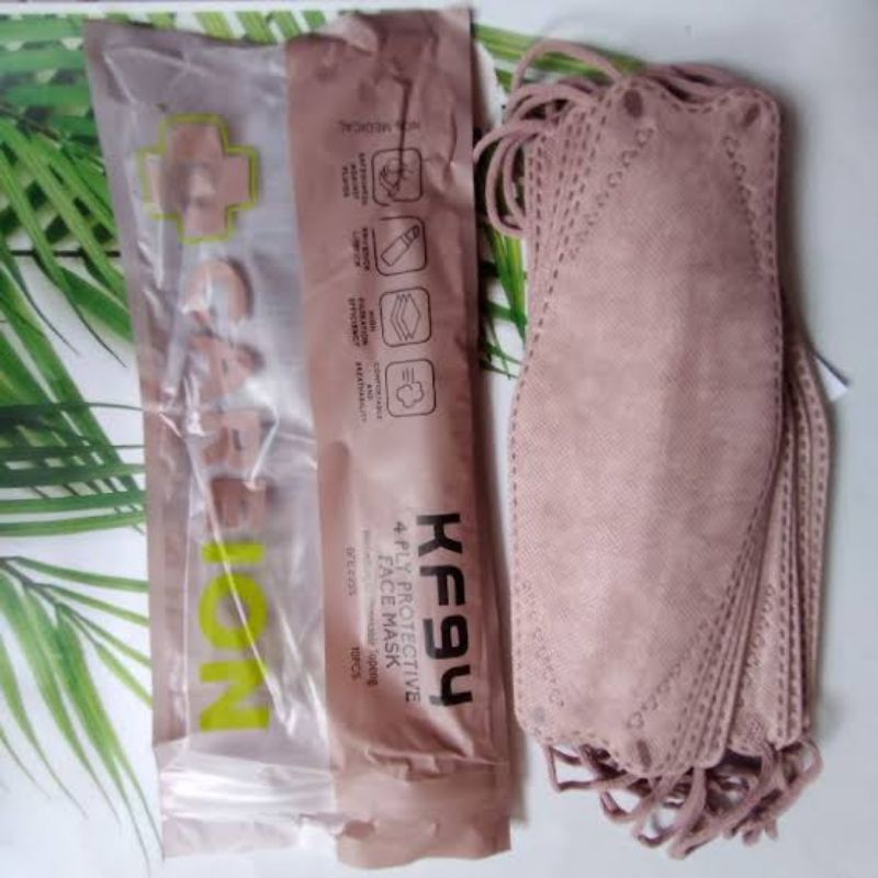 Masker Korea KF94 Careion Non Hijab - Black - ShrimPink - Isi 10 pcs