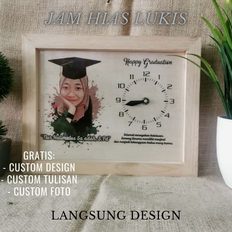 [LANGSUNG DESIGN] Hiasan Dinding Unik Murah Custom Foto Aesthetic Jam Hias Kamar