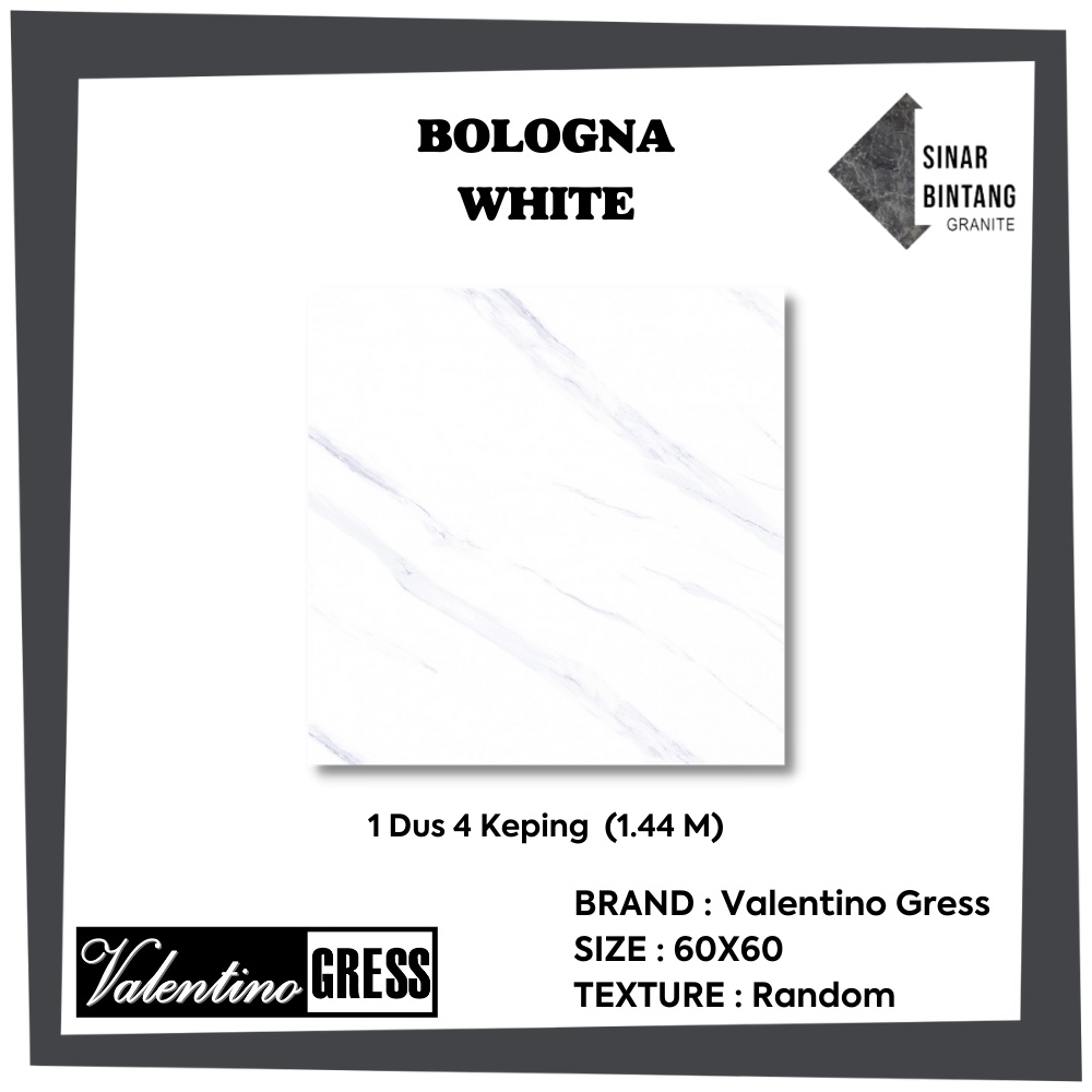 Granit 60 X 60 | Granit Lantai Bologna White Series VALENTINO GRESS