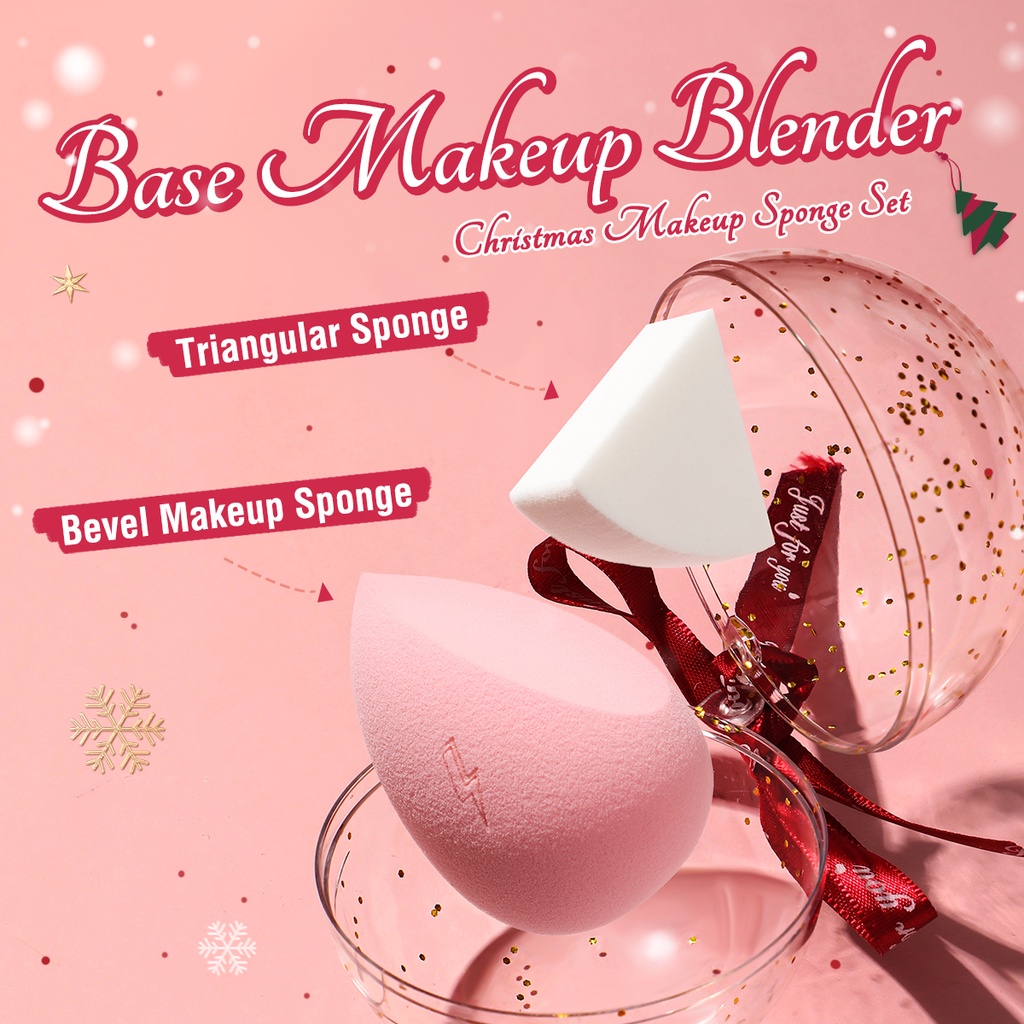 PINKFLASH Makeup Sponge Set Christmas Base Makeup Blender Bevel Triangular Sponge Soft