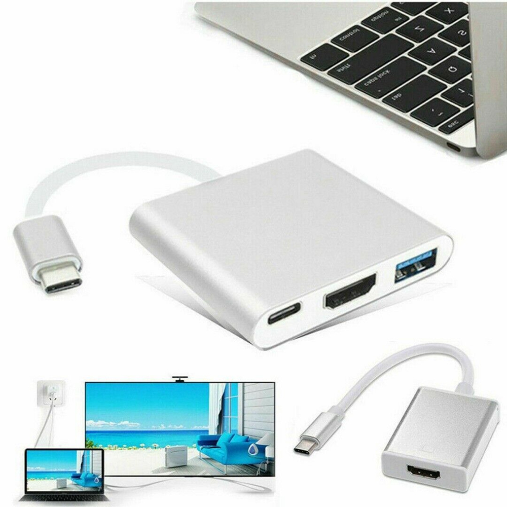 【COD Tangding】3.1 USB Type-C To Hdmi+usb+PD Three-in-one HD on-screen Adapter Cable Support 4K