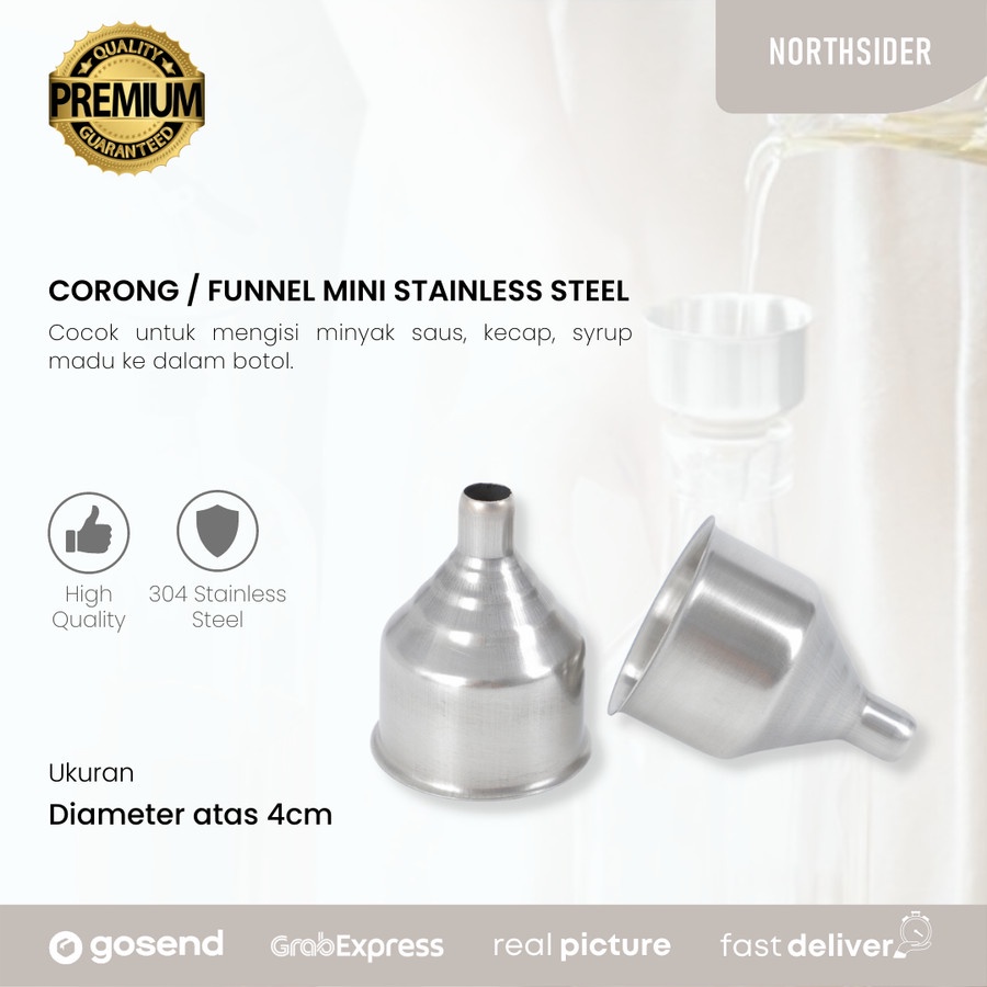 CORONG STAINLESS STEEL MINI FUNNEL MINYAK KECAP CAIRAN