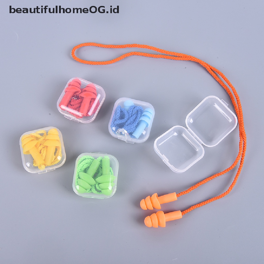 Earplugs Bahan Silikon Dengan Tali Untuk Berenang