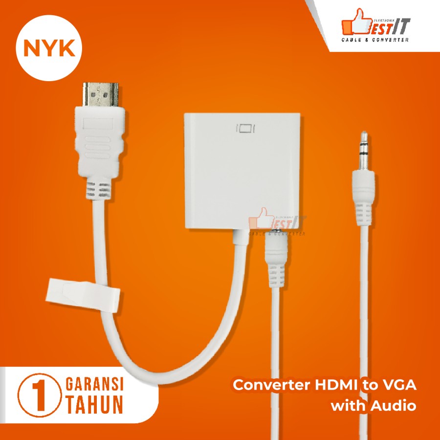HDMI to VGA Plus Audio Converter Kabel NYK - Converter Kabel HDMI to VGA + Audio