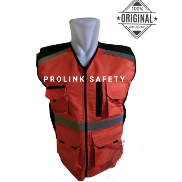 ROMPI SAFETY BAHAN FULL TASLAN ORANYE KOMBINASI HITAM