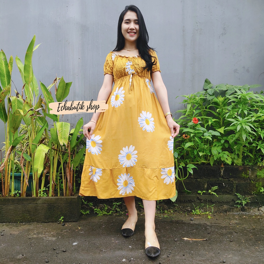 DASTER/DRES CASANDRA POLOS BALI-DAISY MUSTARD