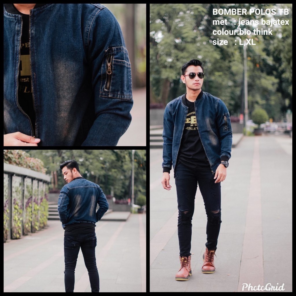 Jaket Bomber Jeans Pria / Jaket Denim Bomber Washing