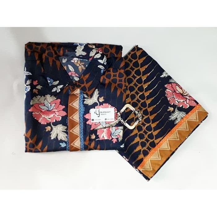 Couple Set Kemeja Batik Lengan Pendek Dan Rok Lilit terlariss