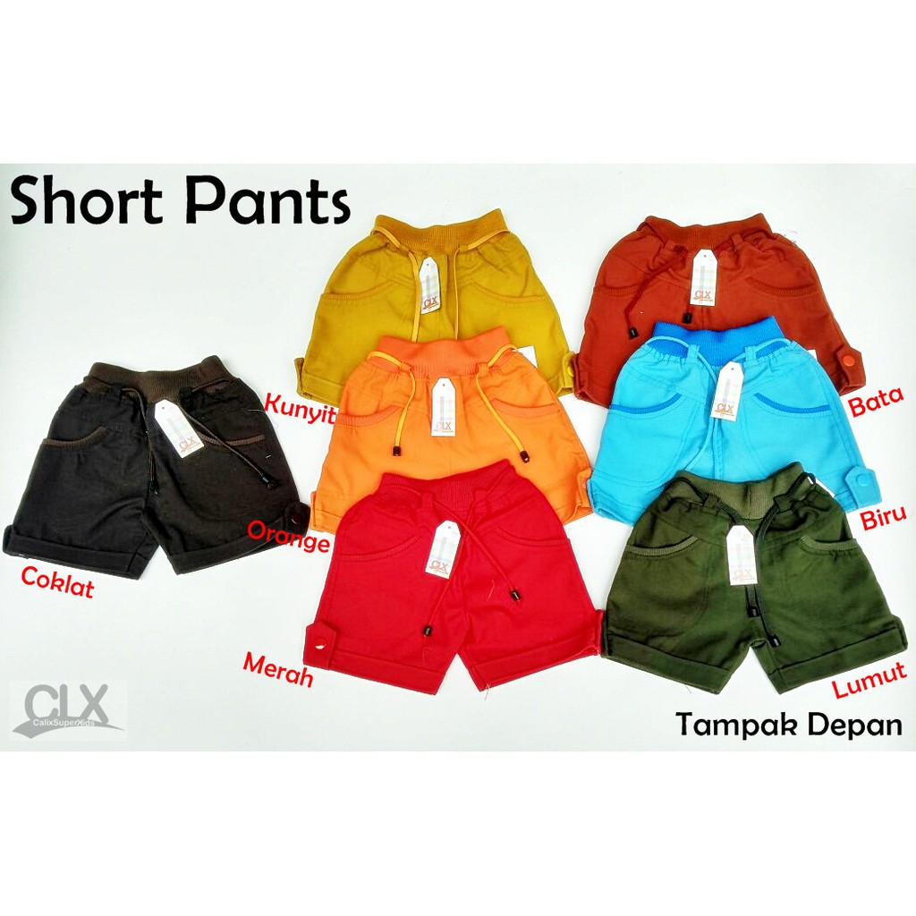 Celana Pendek Anak 3-6Thn Short Pants Anak Murah Celana Pendek Anak  Laki - Laki Perempuan