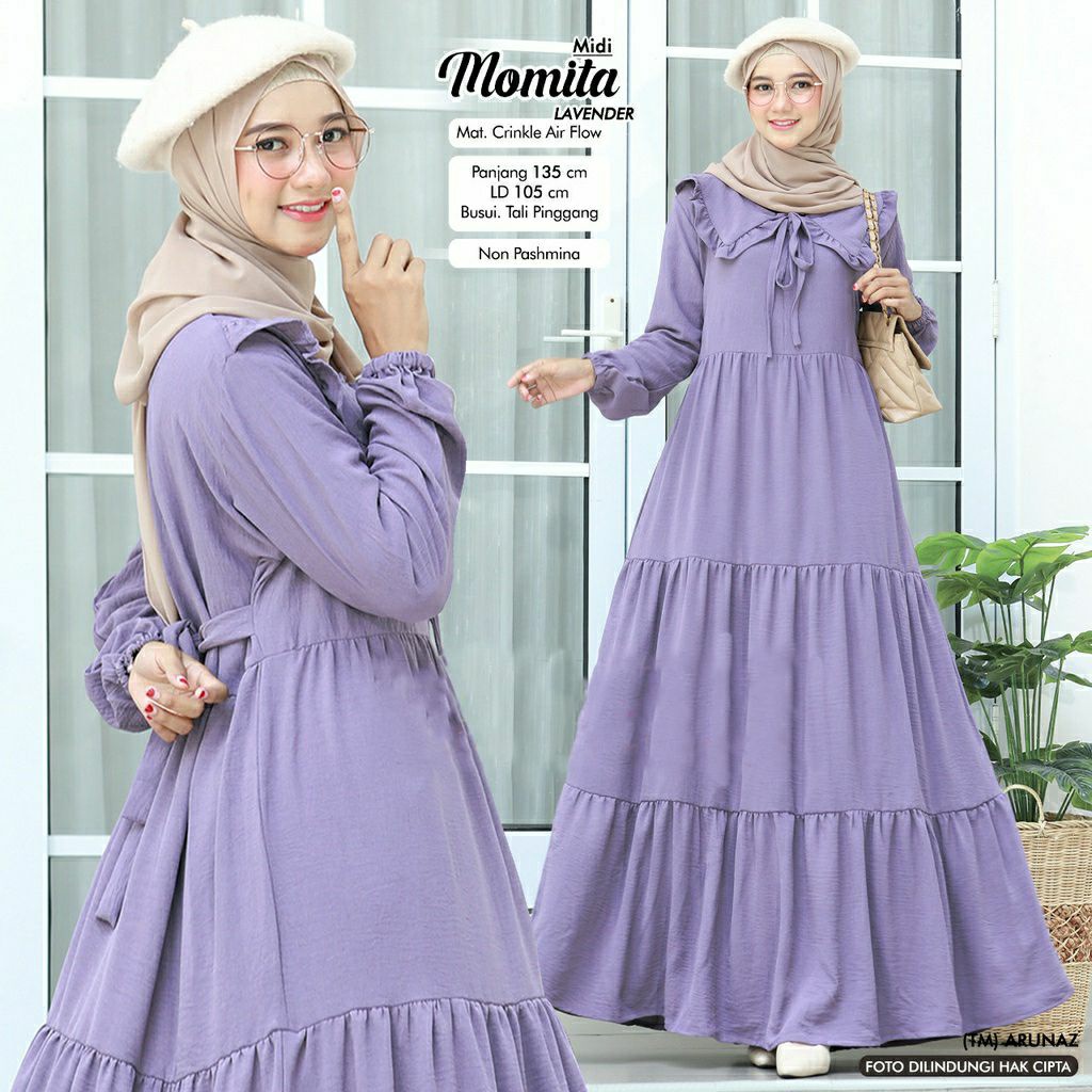 (1KG MUAT 5PCS) DRESS MIDI MAMITA//MIDI DRESS BUSUI//MIDI DRESS REMPEL//GAMIS MIDI WANITA//GAMIS BAH
