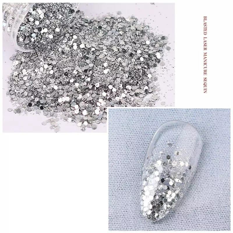 GLITTER SEQUIN NAIL ART GLITTER KASAR GLITTER HEXAGONAL GLITTER KUKU PALSU