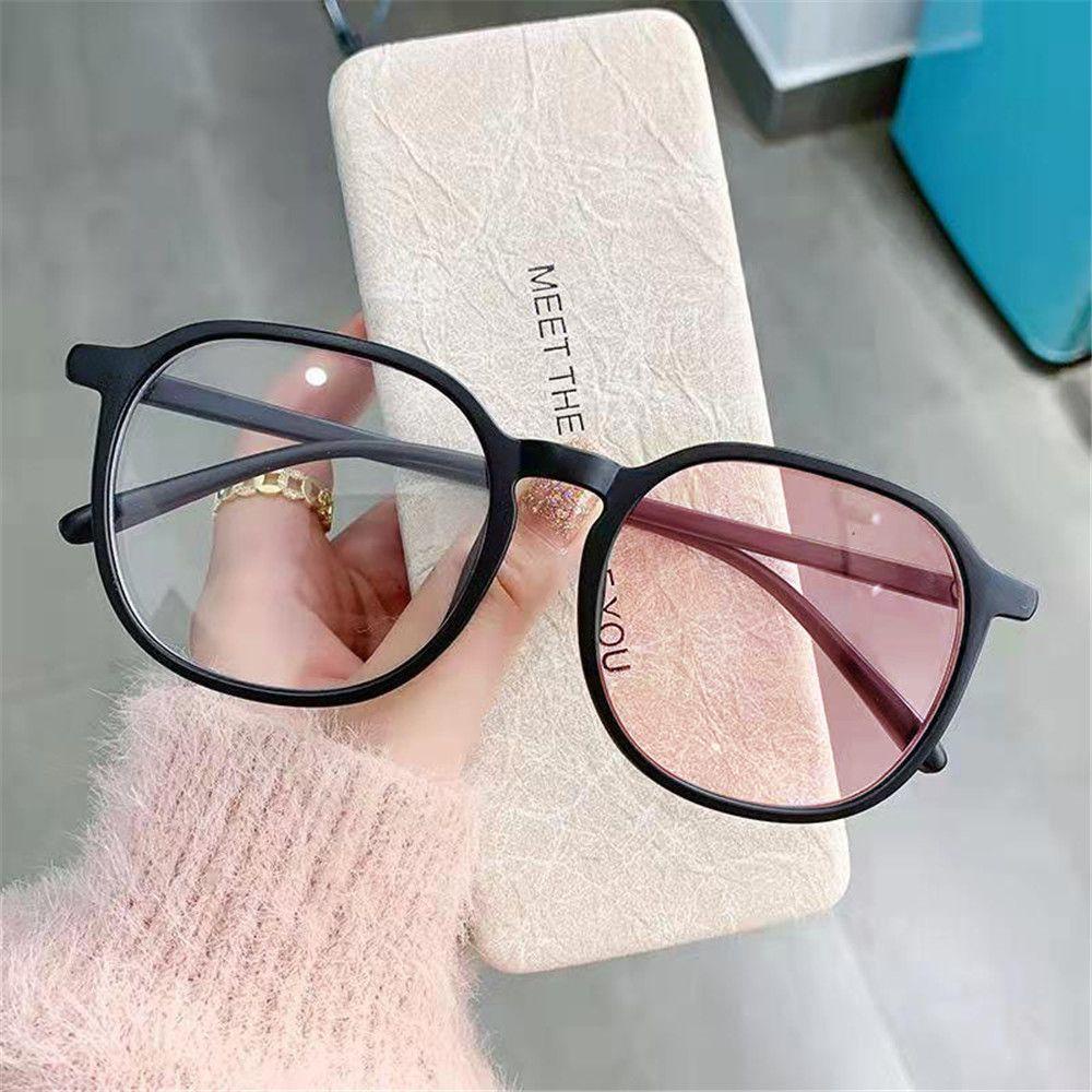 R-flower Discoloration Pink Kacamata Pria Wanita Portable Pelindung Mata Frame Optik