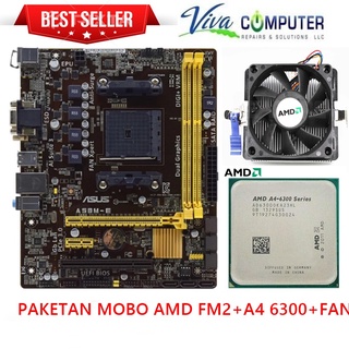PAKET MOTHERBOARD MOBO AMD FM2 + processor A4 6300 + FAN