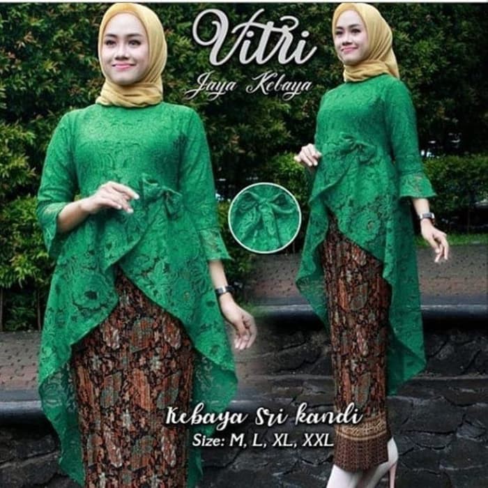 SET KEBAYA SRIKANDI IJO BOTOL /KEBAYA BRUKAT/KEBAYA WISUDA/BAJU KEBAYA