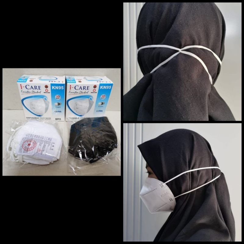 Masker Hijab KN95 Respirator 5 ply ANTI VIRUS