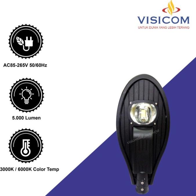 MURAH SINTE VISICOM COBRA Lampu Jalan PJU LED COB 50W Outdoor IP65 220V Road READY