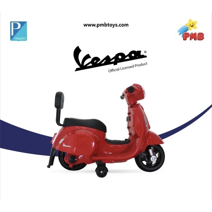 Motor Aki Anak PMB M-788 VESPA OFFICIAL LICENSED Mainan Motor Anak