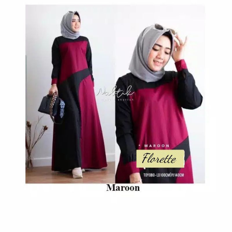 Florette Maxi - Bisa COD Dress Gamis Baju Maxi Maxy Dress Acara Pesta Kondangan Arisan Remaja Wanita
