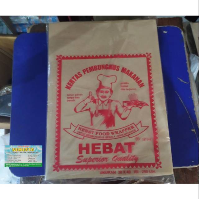 KERTAS NASI KOTAK / BUNGKUS NASI HEBAT BESAR