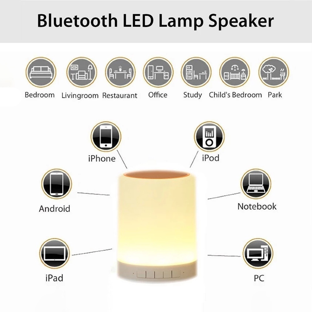 Speaker Lampu Sentuh - Smart Touch Lamp Bluetooth - Speaker Lamp