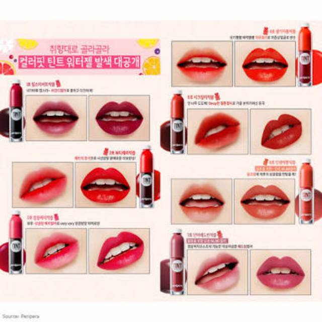 LIPTINT PERIPERA WATER TINT JUICE EDITION GEL LONG LASTING