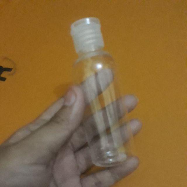 Botol Pet 60 Ml Fliptop Natural  (tutup 3 Varian Warna)