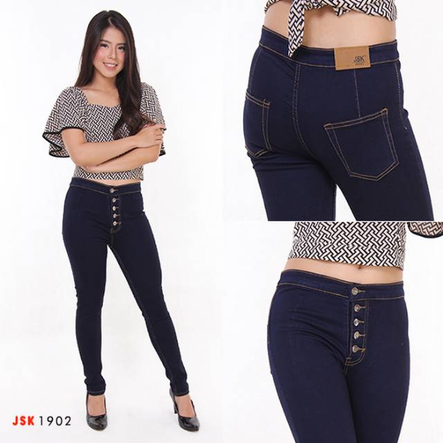 Celana Highwaist Jeans JSK Wanita Softjeans