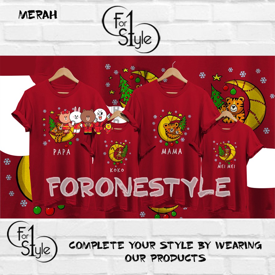 KAOS BAJU IMLEK 2022 YEAR OF TIGER - Baju Kaos Keluarga Family Couple Imlek - Kaos Couple Imlek FREE