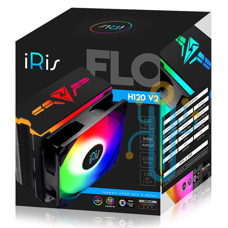 iRis FLO H120 V2 ( 4 HEATPIPES A-RGB FAN WITH DIFFUSER ) - CPU COOLER