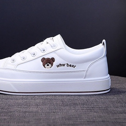 Sepatu Sneakers Putih Bear Sneaker Viral Import Kekinian Anak Muda Spatu Full White SP-187