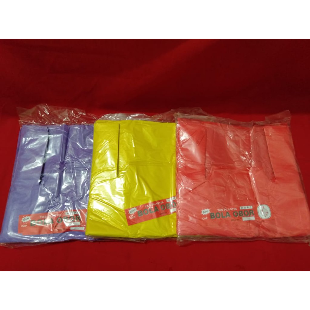 DIBURU BANGET!!! Kantong Kresek Kiloan Warna Merk Bola Obor &quot;TEBAL&quot; uk. 28 Harga per (1pack)