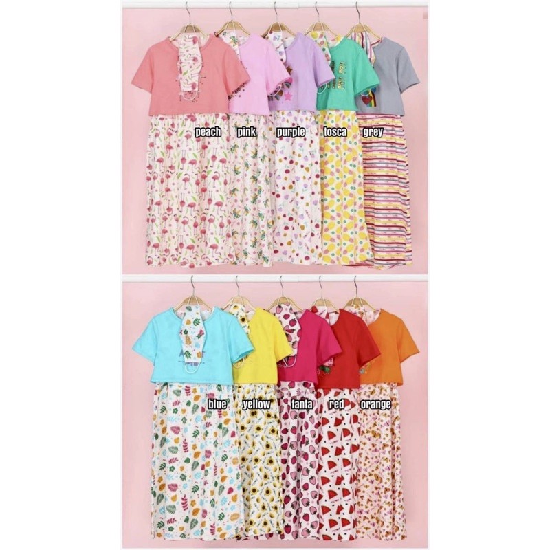 FK Set Long Dress Free Masker longdress flower kids set masker anak earloop