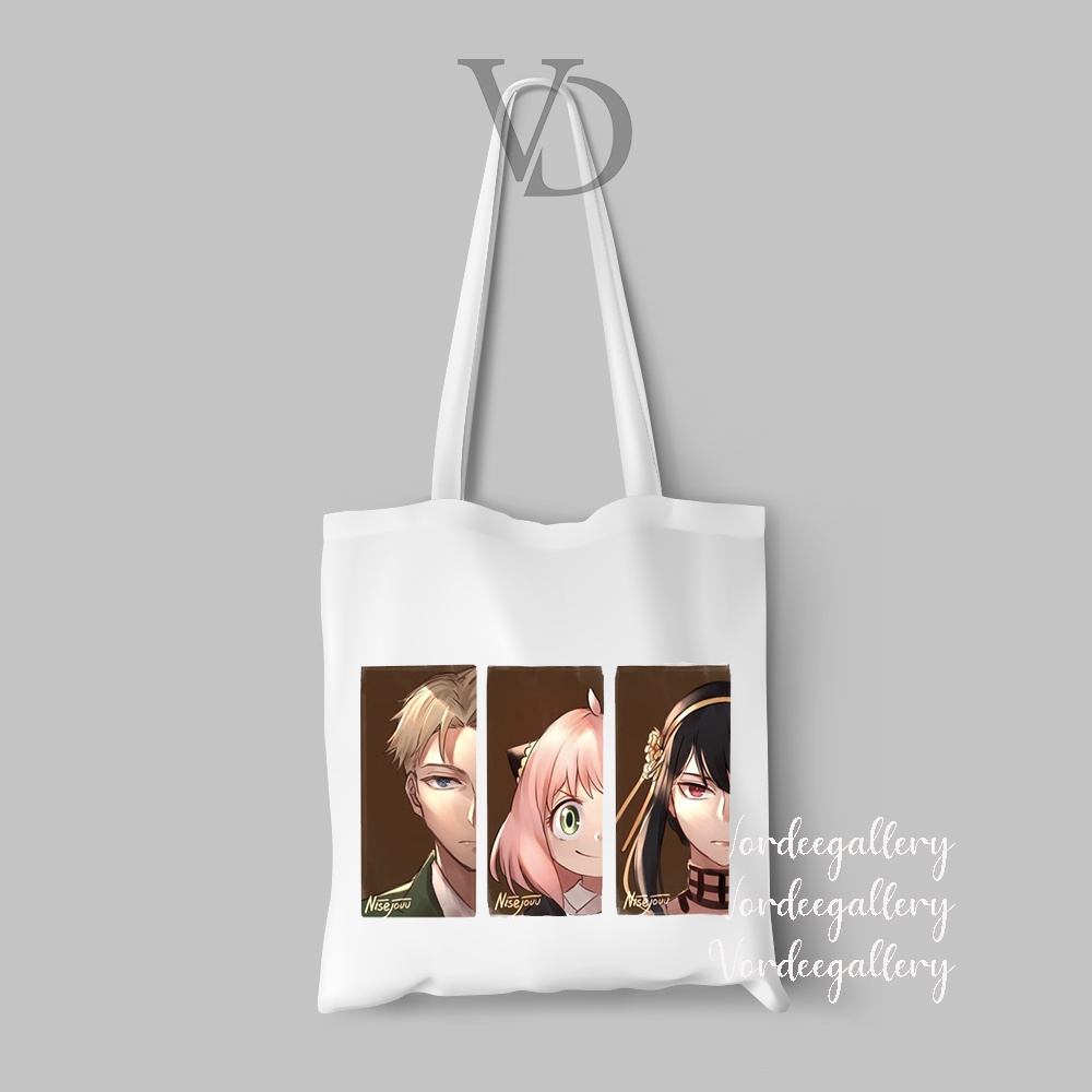 tote bag chibi spy x family / totebag anya anime jepang / animasi japan versi 1