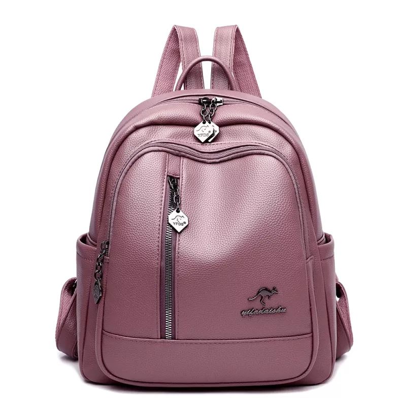 Mochillastore -Tas Ransel Stylish Ransel Wanita Kpop Style Backpack Kulit sintetis Lembut Dan Tebal