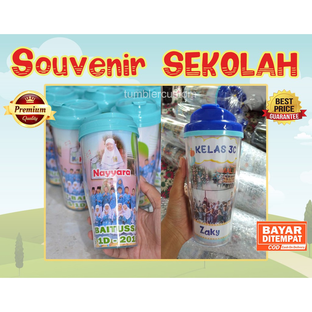TUMBLER CUSTOM GRATIS DESAIN - BOTOL MINUM ANAK - SOUVENIR ANAK SEKOLAH