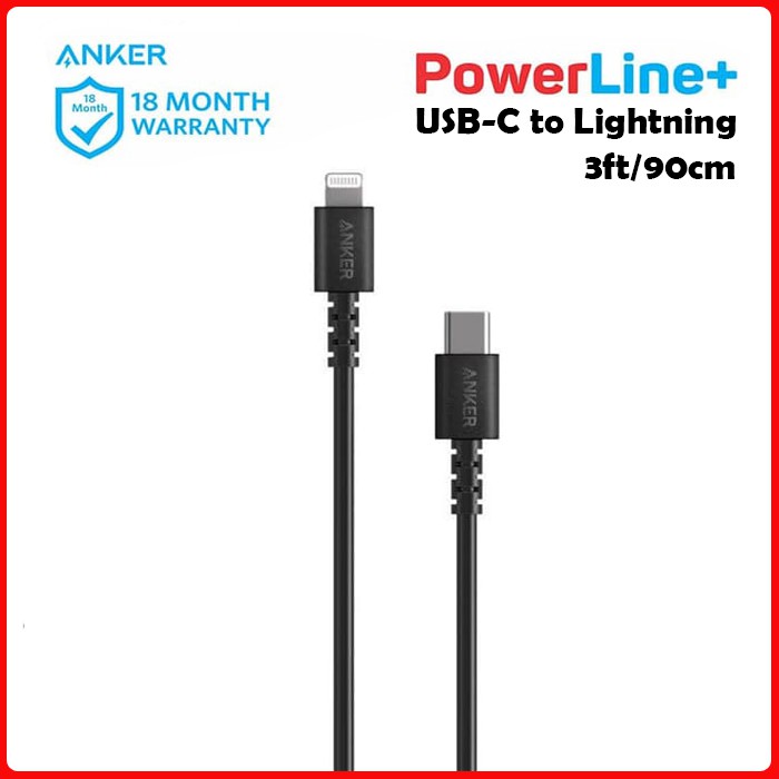 Anker PowerLine Select USB C Cable with lightning 3ft Black A8612H11 Type c Lightning type c iphone