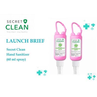 [BPOM] Secret Clean Hand Sanitizer Liquid SPRAY 60ml Silicone Case