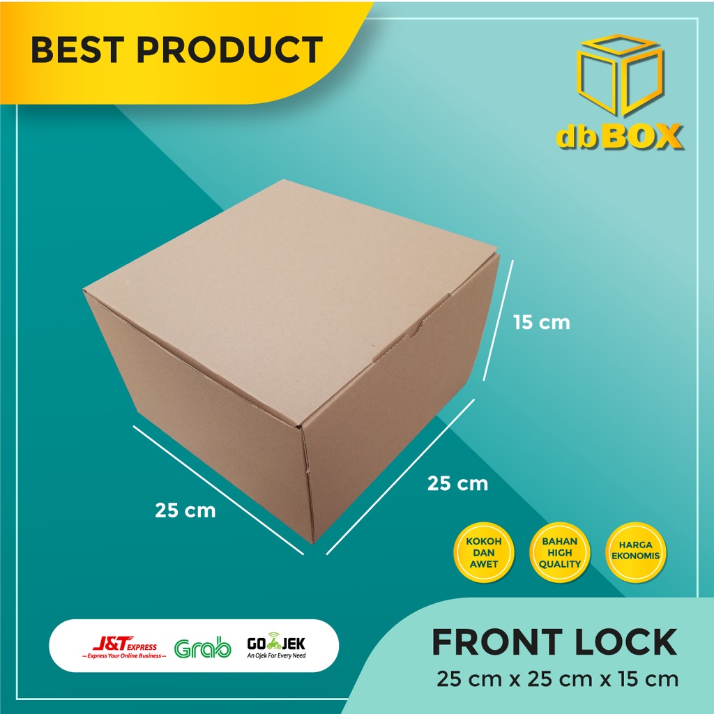 

(10pcs) kardus 25x25x15 cm - die cut kotak kue tart